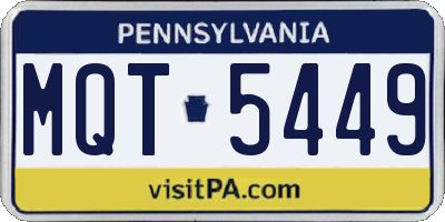 PA license plate MQT5449