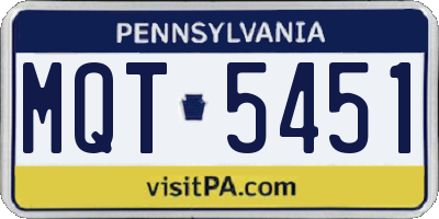 PA license plate MQT5451
