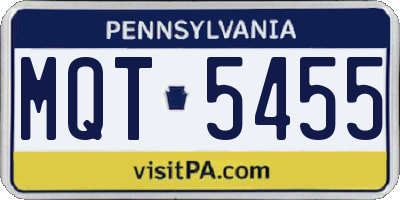 PA license plate MQT5455