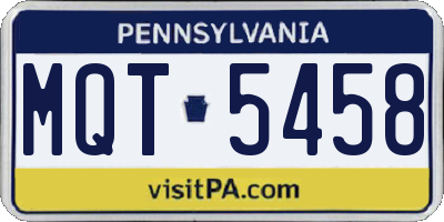 PA license plate MQT5458