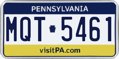 PA license plate MQT5461