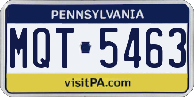 PA license plate MQT5463