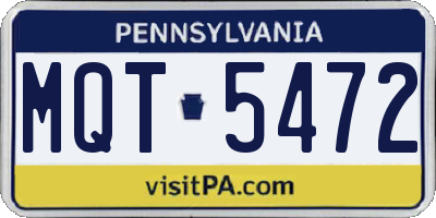 PA license plate MQT5472