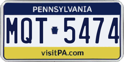 PA license plate MQT5474