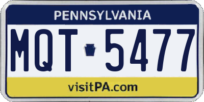 PA license plate MQT5477