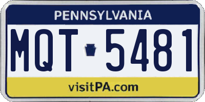 PA license plate MQT5481