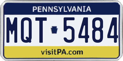 PA license plate MQT5484