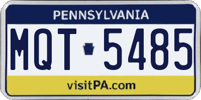 PA license plate MQT5485