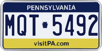 PA license plate MQT5492