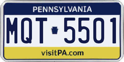 PA license plate MQT5501