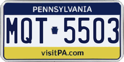 PA license plate MQT5503