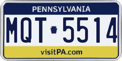 PA license plate MQT5514