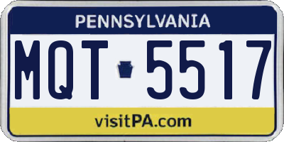PA license plate MQT5517