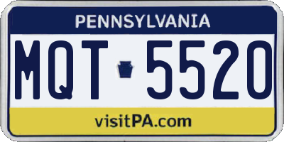 PA license plate MQT5520