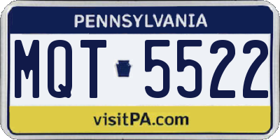 PA license plate MQT5522