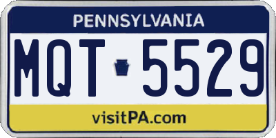 PA license plate MQT5529