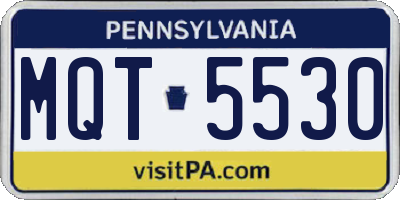 PA license plate MQT5530
