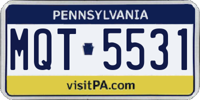 PA license plate MQT5531