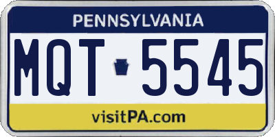 PA license plate MQT5545