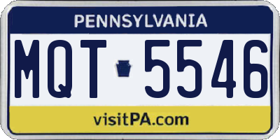PA license plate MQT5546