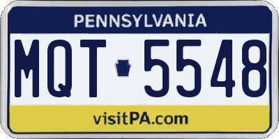 PA license plate MQT5548
