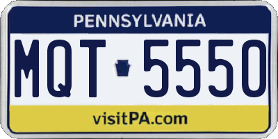 PA license plate MQT5550