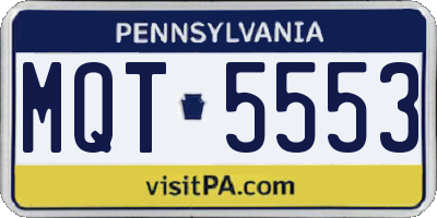 PA license plate MQT5553