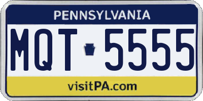 PA license plate MQT5555