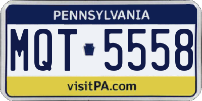 PA license plate MQT5558