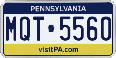 PA license plate MQT5560