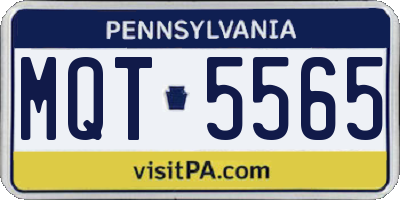 PA license plate MQT5565