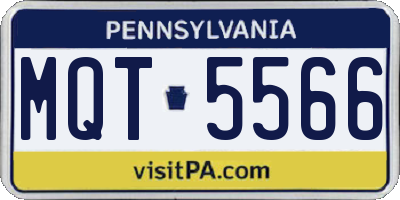 PA license plate MQT5566