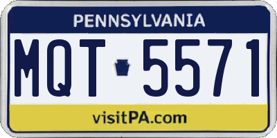 PA license plate MQT5571