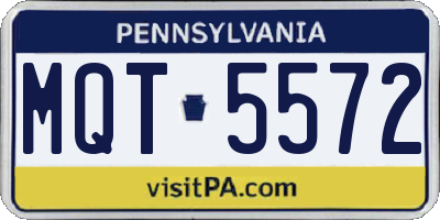 PA license plate MQT5572