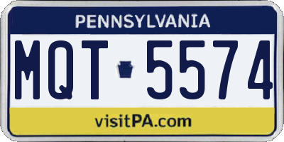 PA license plate MQT5574
