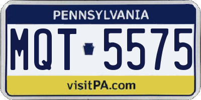 PA license plate MQT5575