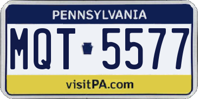 PA license plate MQT5577