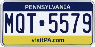 PA license plate MQT5579