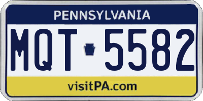 PA license plate MQT5582