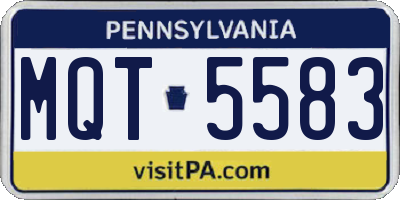 PA license plate MQT5583