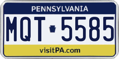 PA license plate MQT5585