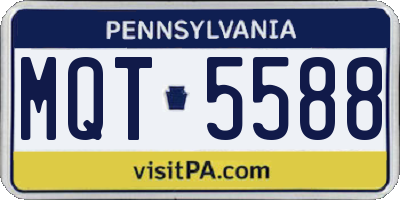 PA license plate MQT5588