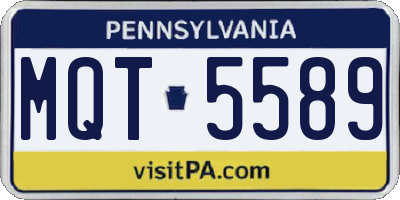 PA license plate MQT5589