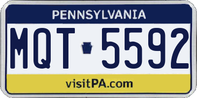 PA license plate MQT5592