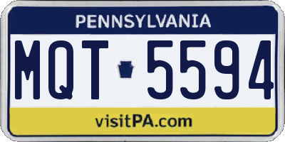 PA license plate MQT5594