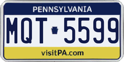 PA license plate MQT5599