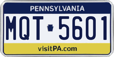 PA license plate MQT5601