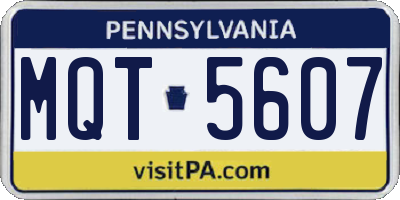 PA license plate MQT5607
