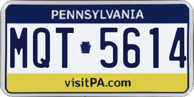 PA license plate MQT5614