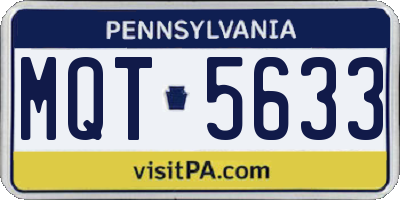 PA license plate MQT5633